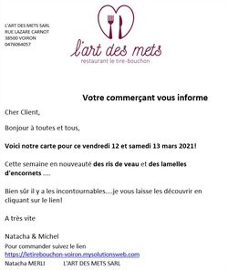 MysolutionsWEB - GESRESTAURATION - L'envoi de mail disponible !