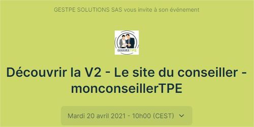 Webinar Le site du conseiller - monconseillerTPE V2 - Vous inscrire