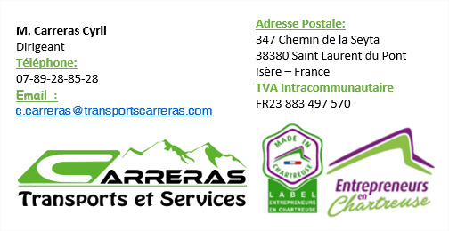 Carreras Transports - Entreprendre en Chartreuse